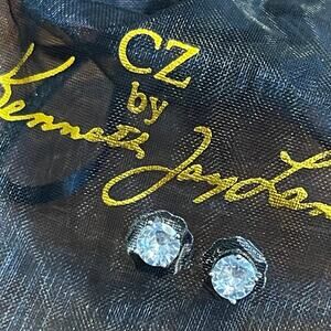 Stud Earrings NWT Clear Solitaire Cubic Zirconia 2CTTW by Kenneth Jay Lane